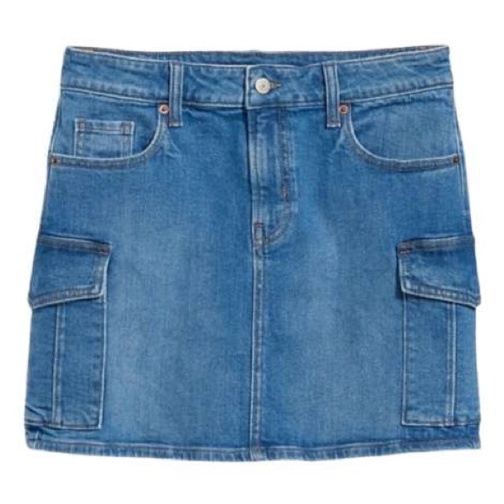 Old Navy Blue Denim Cargo Mini Skirt